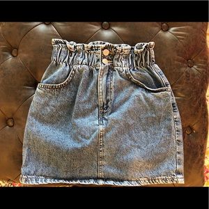 Bershka paper bag waist jean skirt
